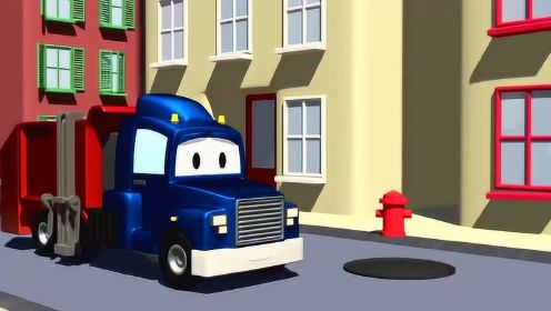 儿童教育卡通动画片超级变形卡车飞机在汽车城