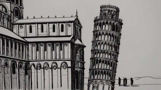 如何用铅笔画比萨斜塔简单的铅笔线条勾勒出壮丽的创奇建筑