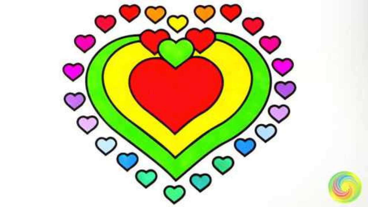 彩色爱心简笔画儿歌