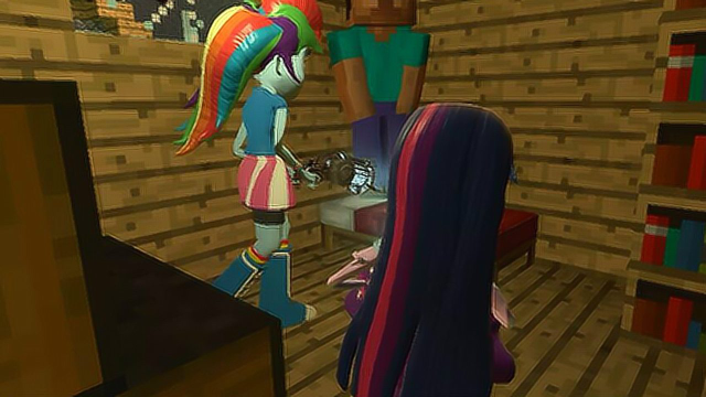 小马宝莉紫悦变成人类去我的世界史蒂夫家