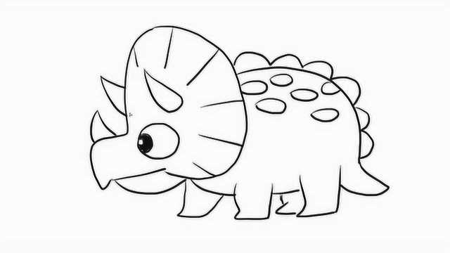 可爱的恐龙之三角龙亲子绘画儿童简笔画视频 宝宝轻松学画画