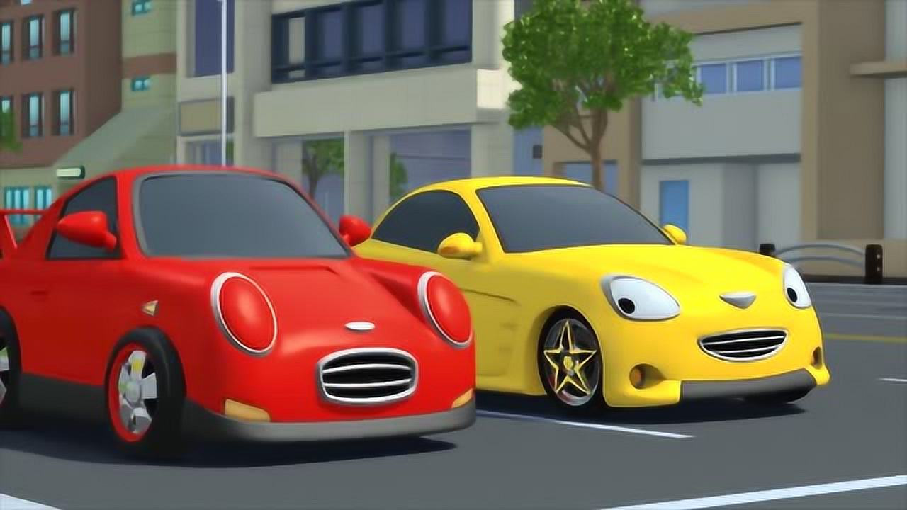 小黄车和高铁赛跑,导致失控太危险了,小公交车太友动画片