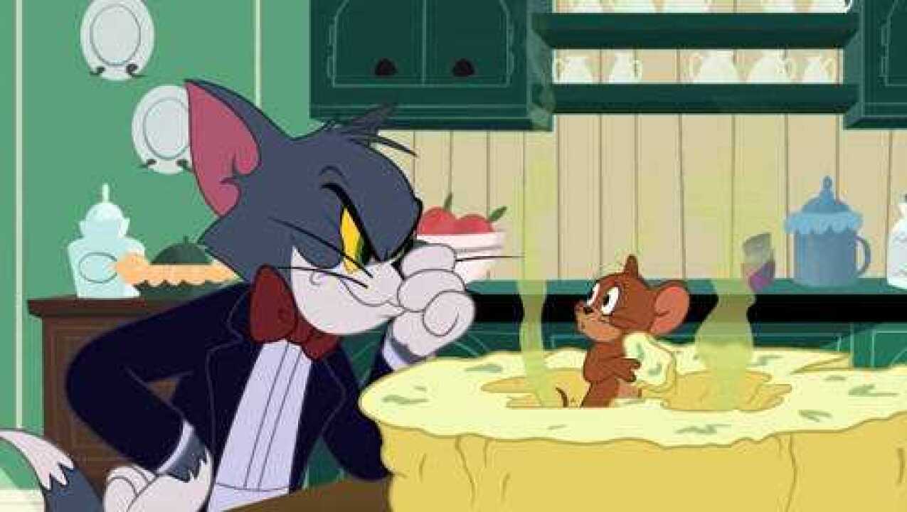 新猫和老鼠汤姆和杰争夺硬乳酪的战斗儿童卡通动画