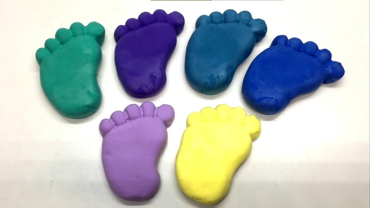 超轻粘土手工制作五彩小脚丫