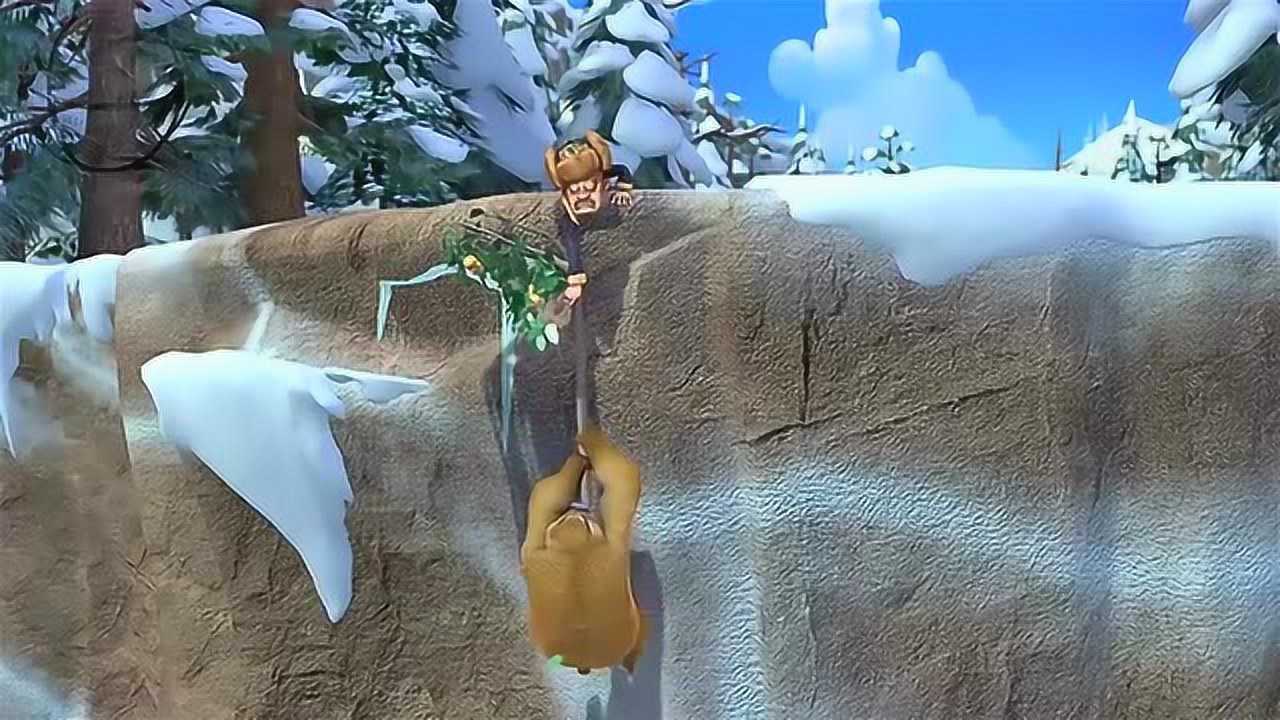 熊出没熊二和光头强为了争夺橘子树熊二掉下山