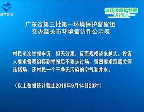 关于对韶关市开展环境保护督察的公告