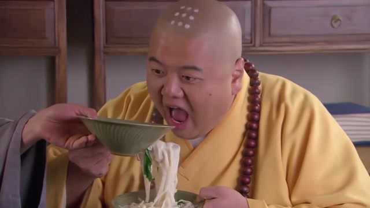 瘦子和尚吃面,5秒之内就吃完了一碗,可胖和尚却还没动口吃