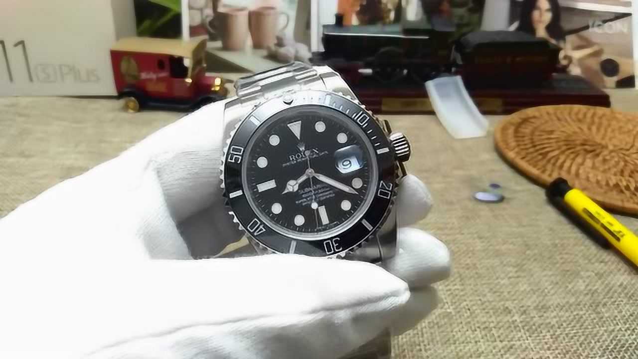 讲解N厂劳力士黑水鬼手表使用说明怎么调日历日历拆卸表带教程_腾讯视频