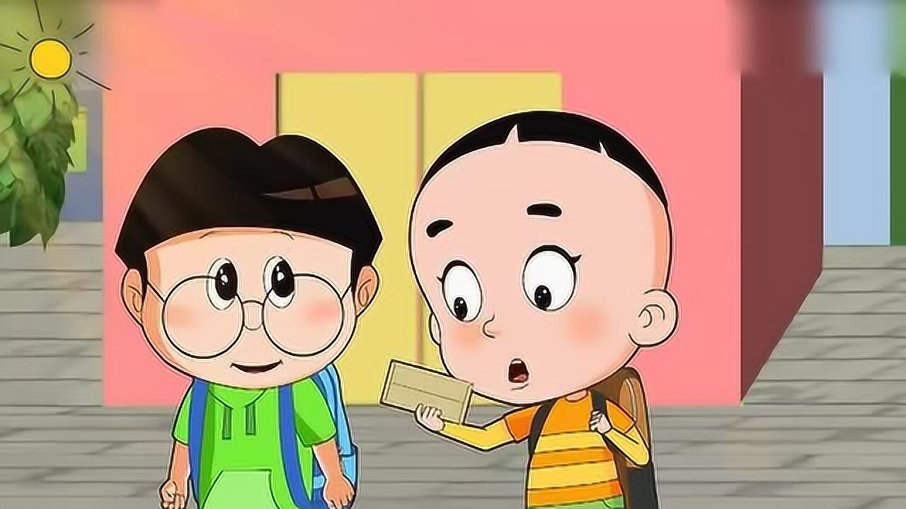 大头儿子小头爸爸:小明给大头儿子送书包,大头儿子和棉花糖一起