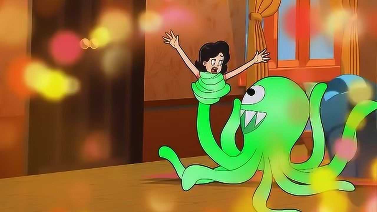 救命啊!围裙妈妈被章鱼怪抓走了,大头儿子快来啊