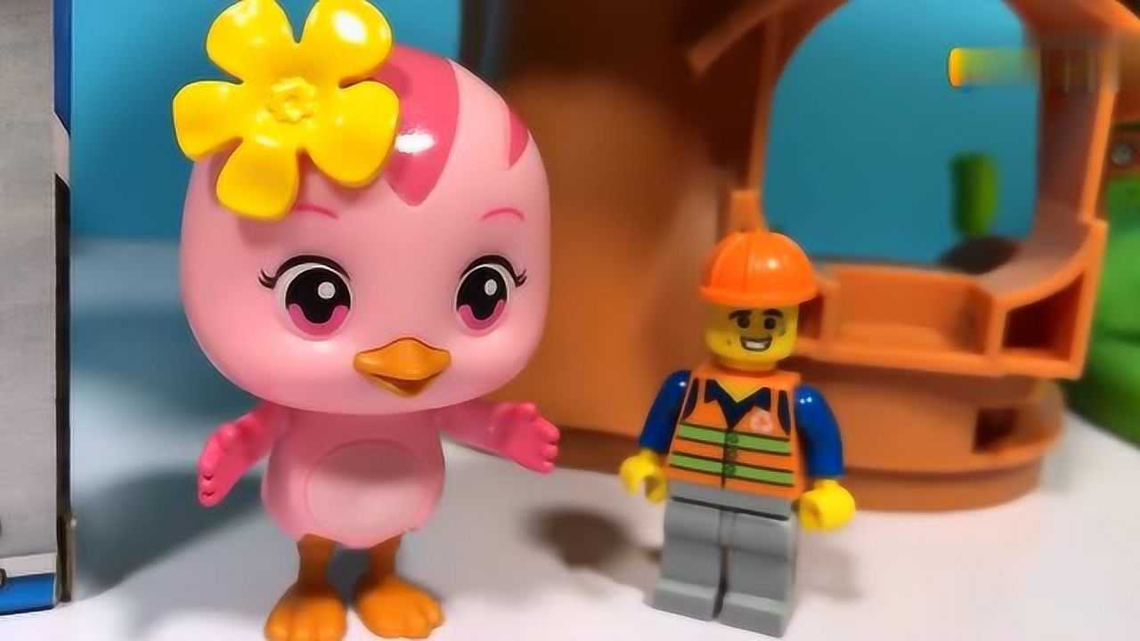 丁丁鸡爱玩具萌鸡宝宝麦琪又带来超级好玩的玩具是辆清洁车额