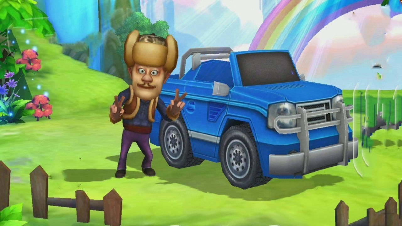 熊出没儿童游戏之奇幻空间 光头强开着皮卡车穿越丛林