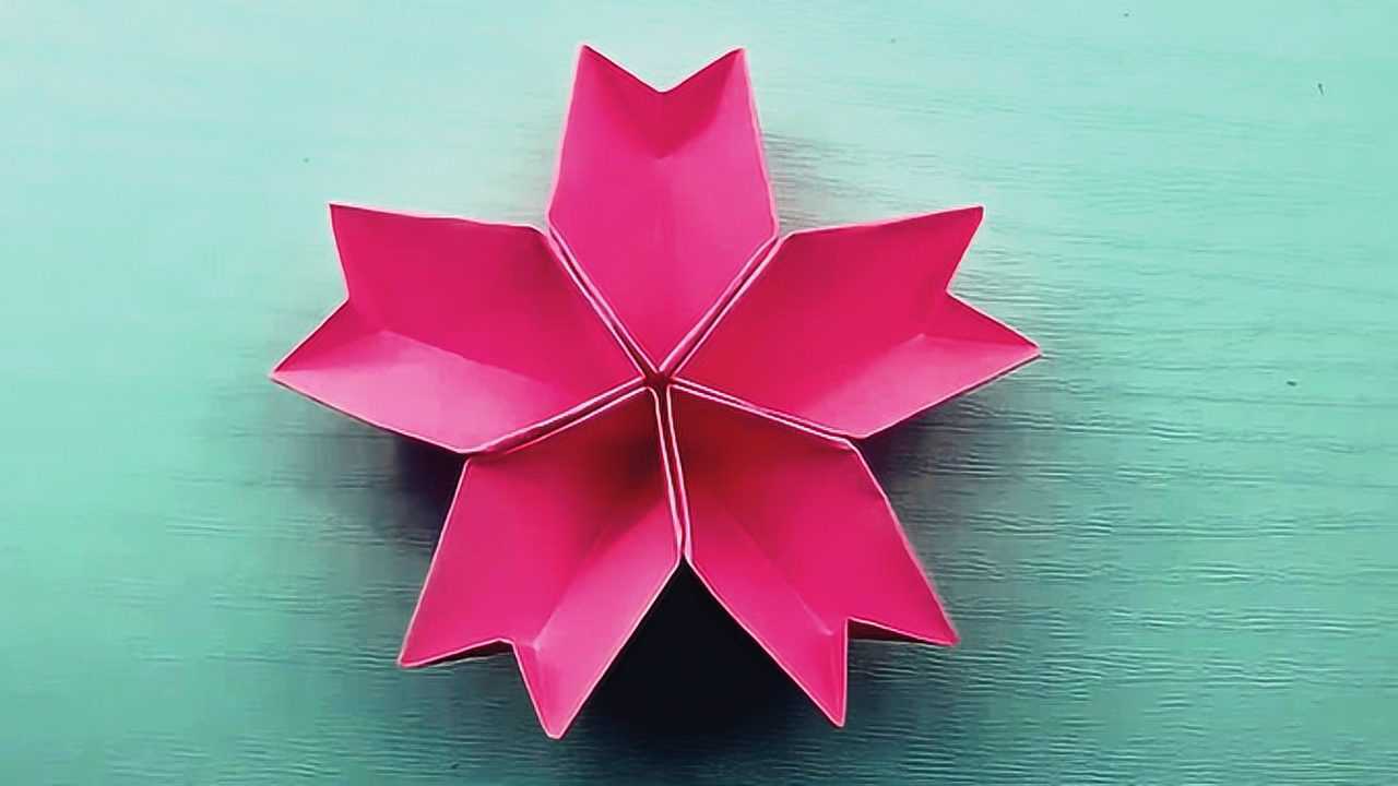 漂亮的樱花折纸教程,可以做收纳盒,步骤很简单,看一遍就能学会