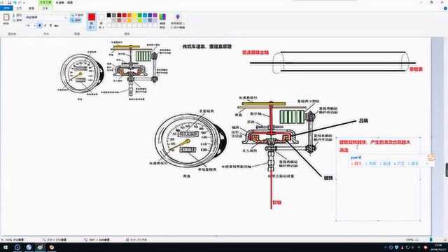 汽车老式软轴里程表车速表原理