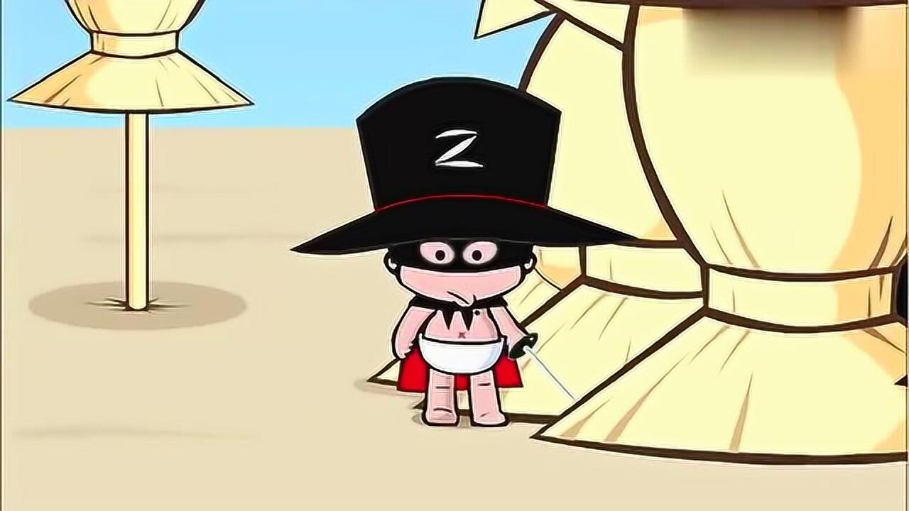 小破孩猪八戒在佐罗家门口挖了陷阱结果自己先掉进去了