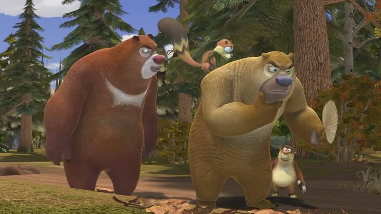 熊出没熊二看到葡萄口水都流到地上了真不愧是吃货