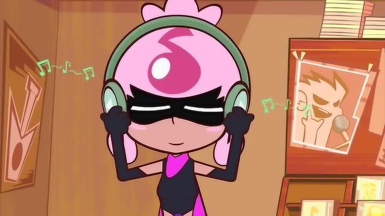 开心超人联盟噪音超人来到唱片店想听宅博士耳机里的音乐