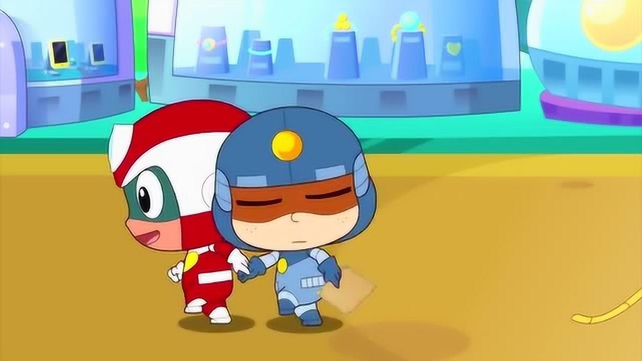 开心超人联盟小小怪帮助粗心超人推车开心超人拿着地图出现