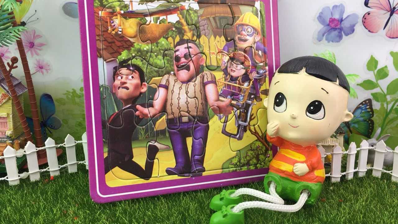 熊出没夺宝熊兵玩具,大头儿子益智拼图