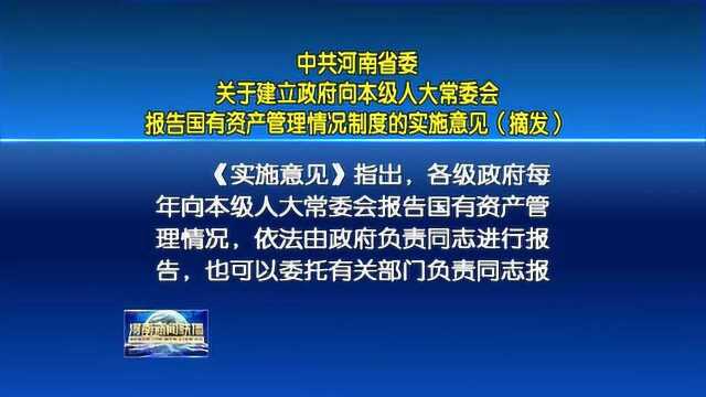 国有资产管理情况制度的实施意见