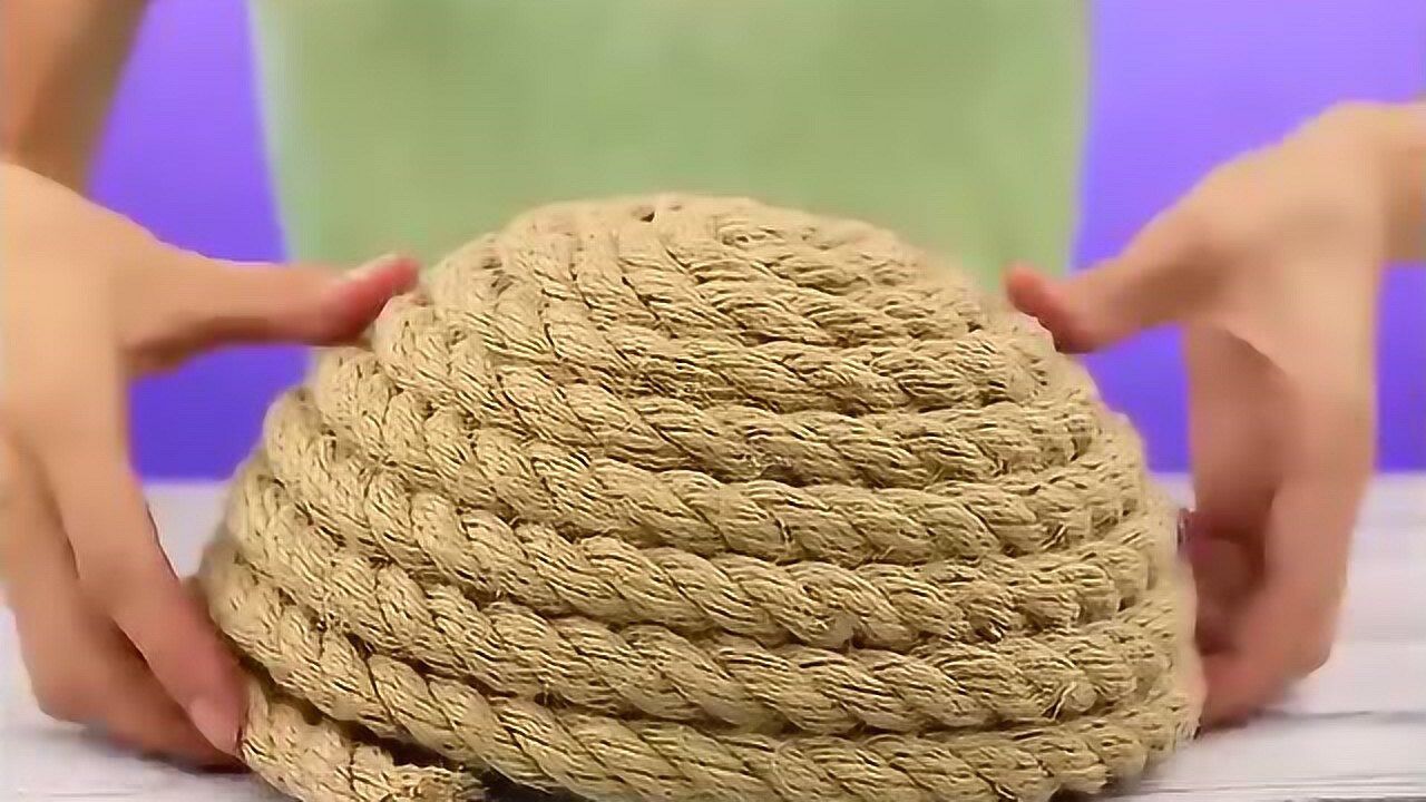 小窍门:快用草绳编一个收纳盒吧,操作非常简单