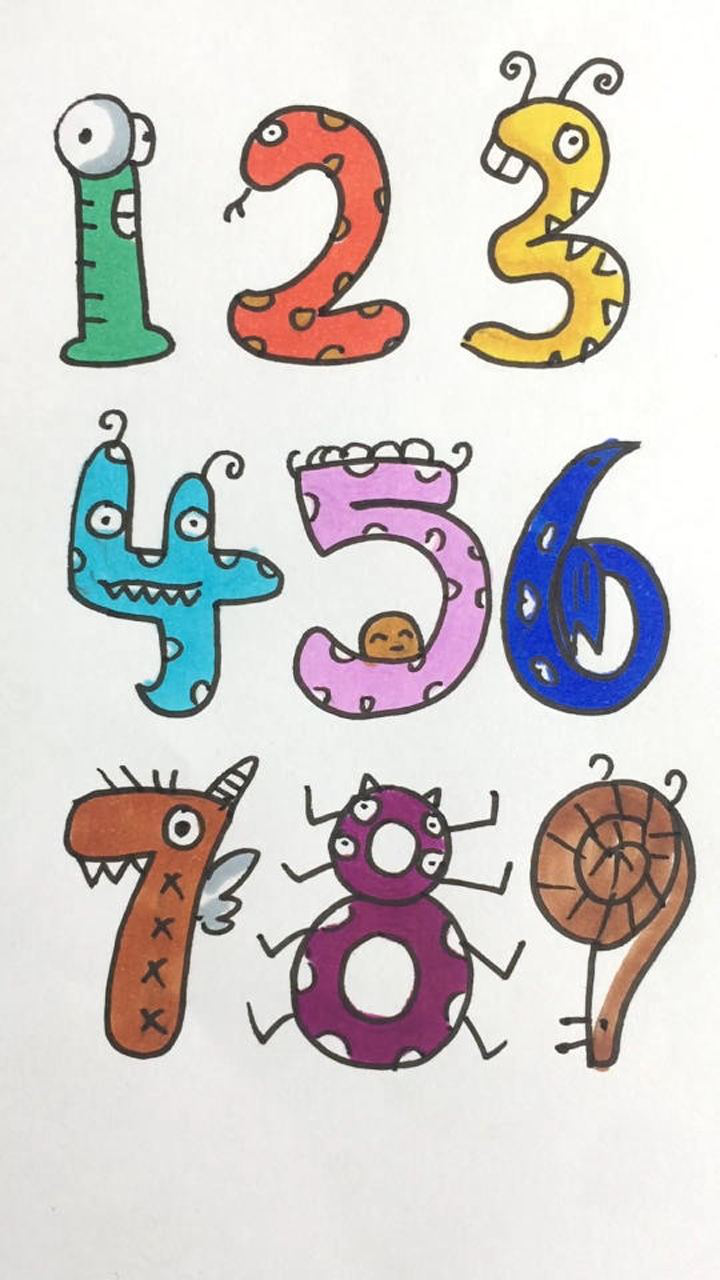 19数字画成的小动物可爱又有新意还很简单哦