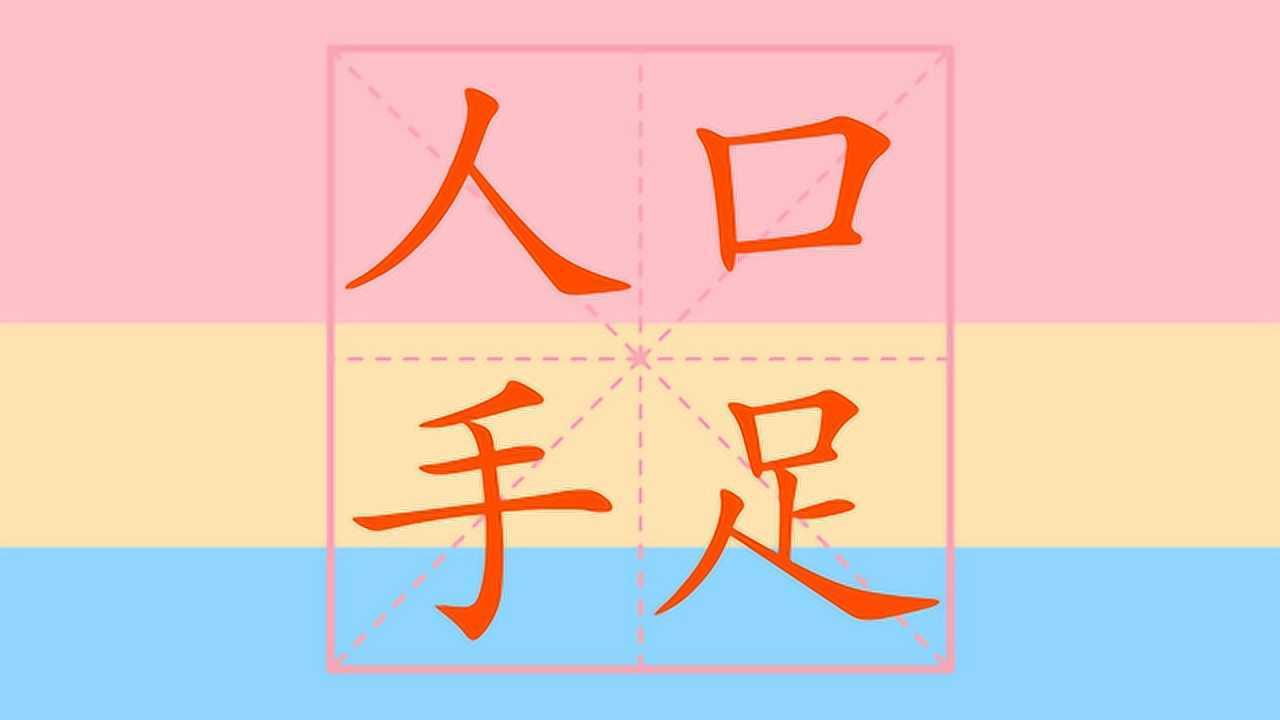 趣味学汉字笔画笔顺之人口手足