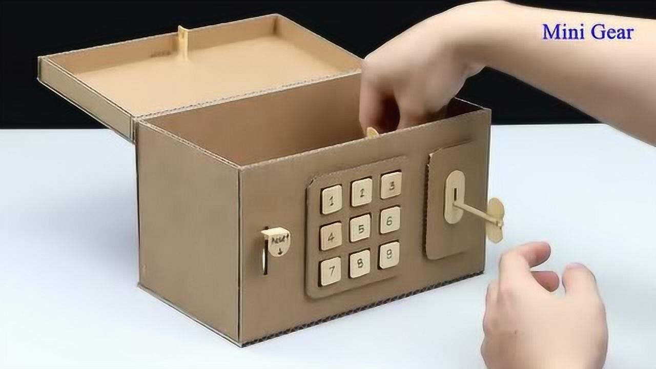 纸箱diy密码箱,用它锁住自己的小宝贝_腾讯视频