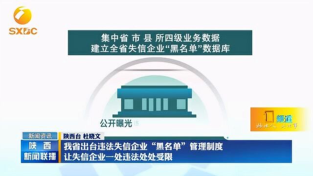 一处违法、处处受限!陕西出台违法失信企业“黑名单”管理制度