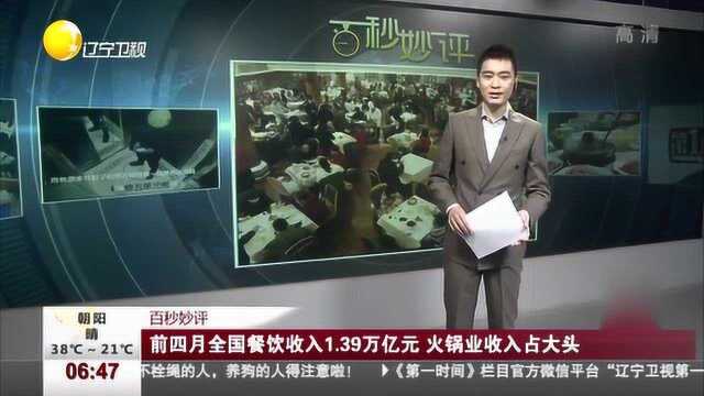 2019年前4月全国餐饮收入1.39万亿元,火锅业收入占大头