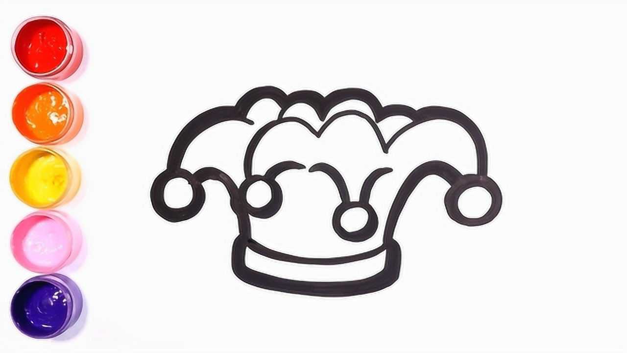 游乐园里有什么简笔画气球小丑帽子和摩天轮儿童绘画教程
