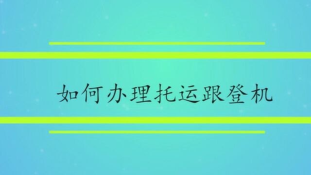 如何才能办理托运跟登机呢?