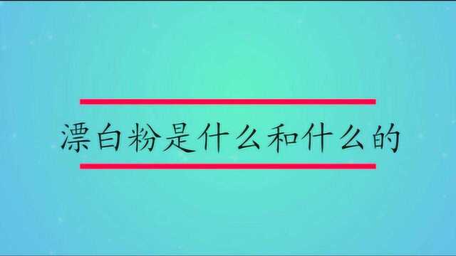 漂白粉是哪些成分组成的