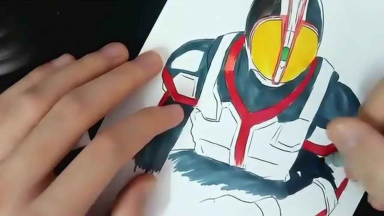 超酷的假面骑士faiz手绘,学起来很容易