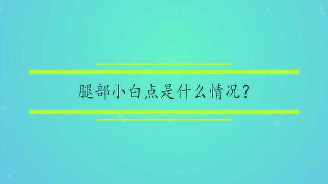 腿部小白点是什么情况