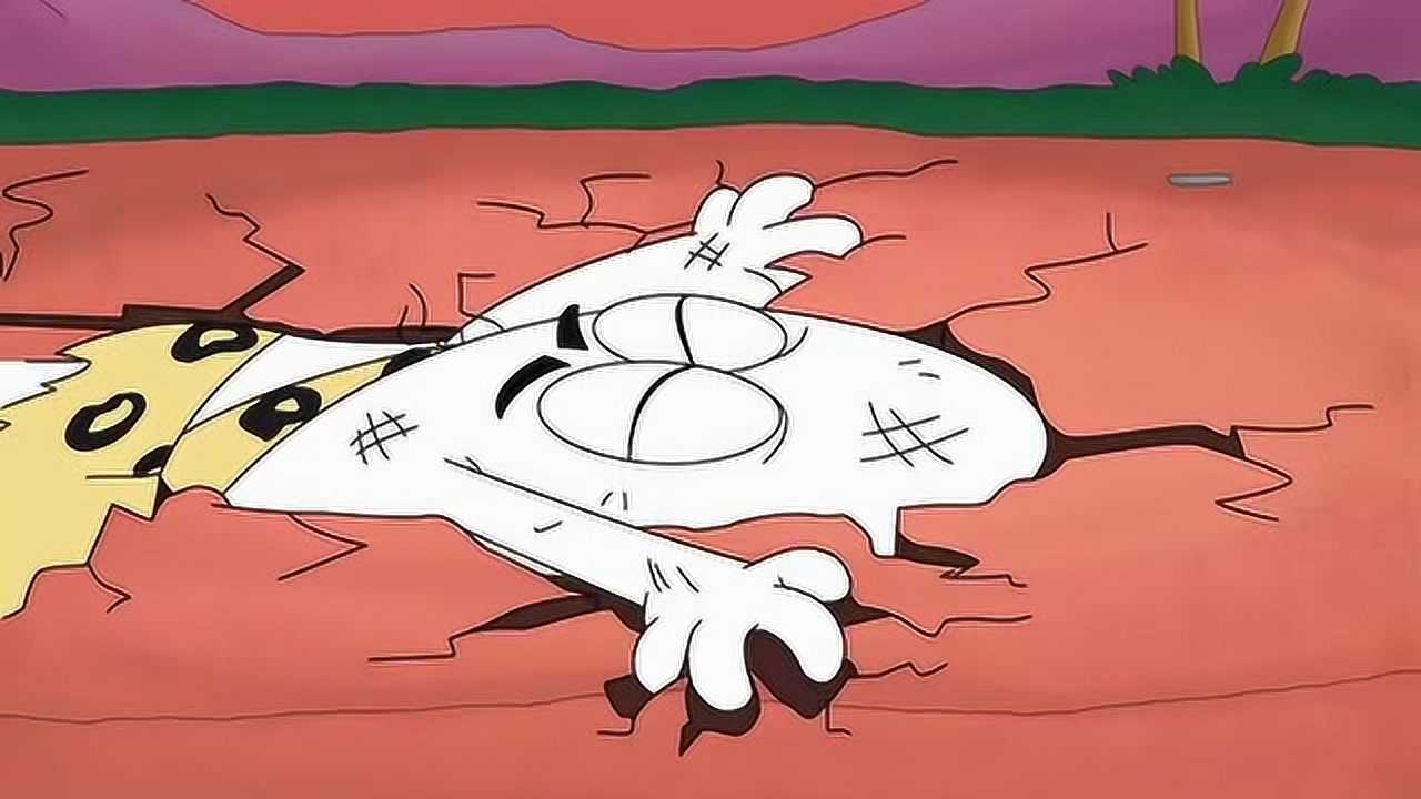 顽皮的粉红豹大恐龙追来小白被踩扁了粉红豹快跑