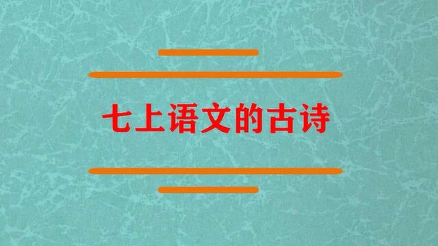 七年级上语文的古诗鉴赏