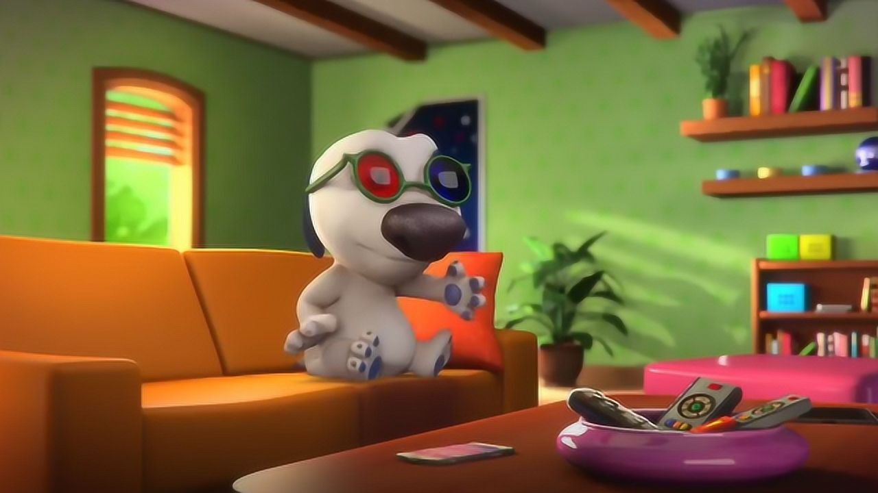 汉克狗看电视模糊不清,换了无数双眼镜都没用,结果是屏幕太脏了