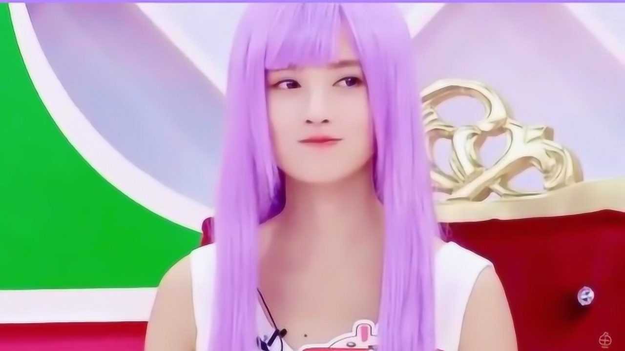 紫色头发的鞠婧祎你见过没有笑起来简直就是仙女一个