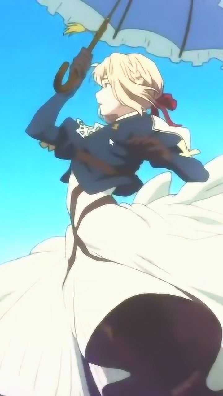 动漫紫罗兰永恒花园薇尔莉特小姐姐踩水美如画