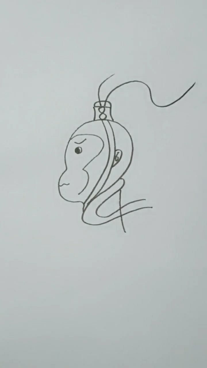 简单的画了一下齐天大圣的简笔画感觉侧脸真的神还原