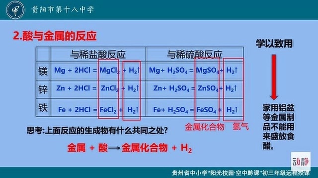 0325003 初三年级化学探究酸的性质