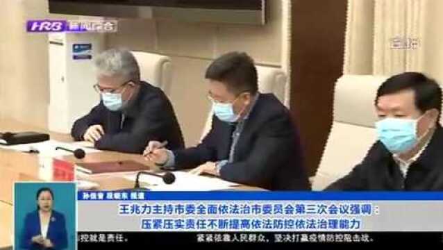 哈尔滨:抓紧建立完善相关法规制度 提高依法防控和依法治理能力