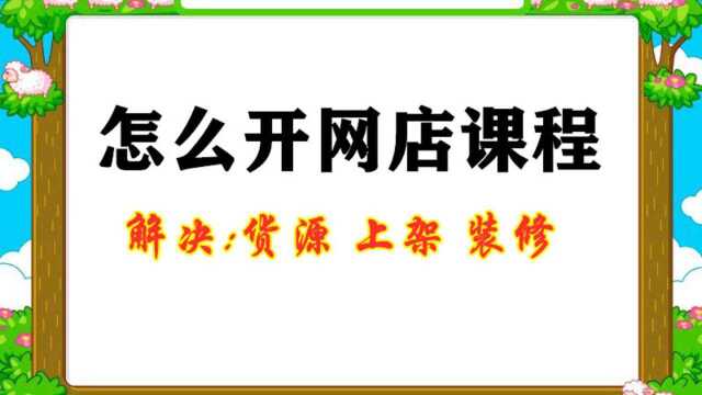 2020年最新开网店课程 新手开网店具体流程 如何开网店啊