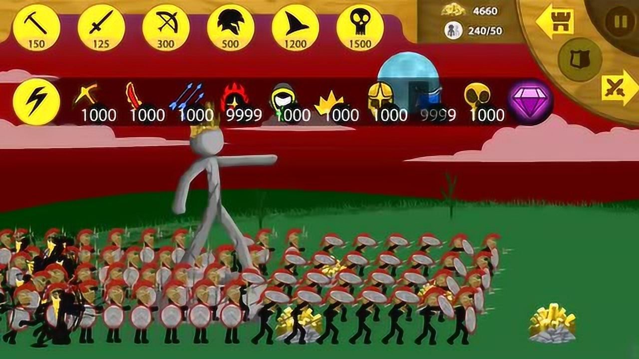 火柴人战争100个精英盾牌兵秒杀狮鹫大帝对面根本反应不过来