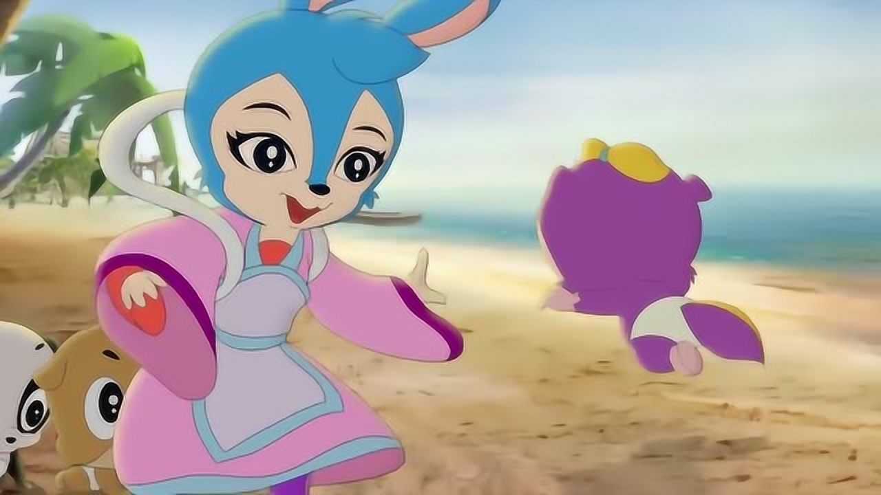 虹猫蓝兔勇者归来:蓝兔变身温柔大姐姐,细心带着变身小婴儿的五侠