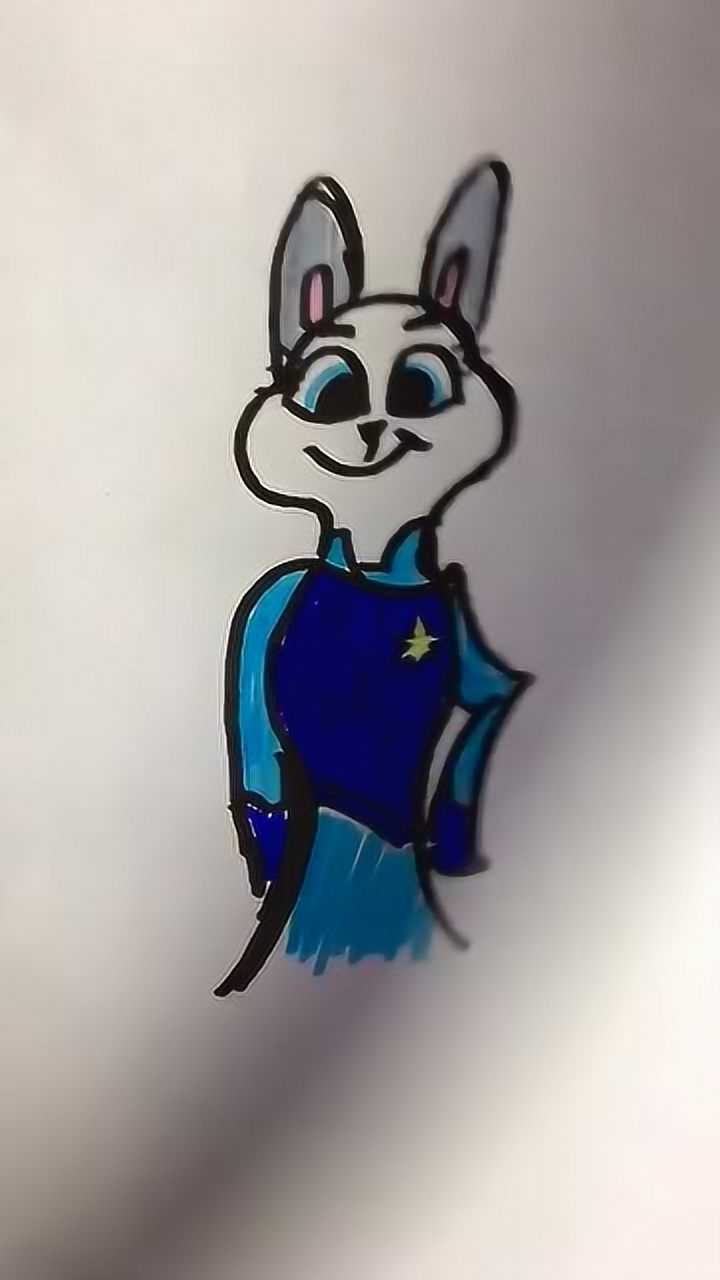 兔子警察简笔画图片