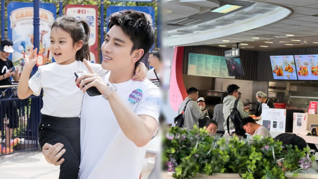 贾乃亮带女儿现身游乐场,11岁甜馨身高猛长,离开美颜后肤色太真实