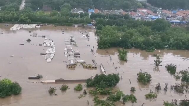 现场直击!航拍暴雨中的北京门头沟区