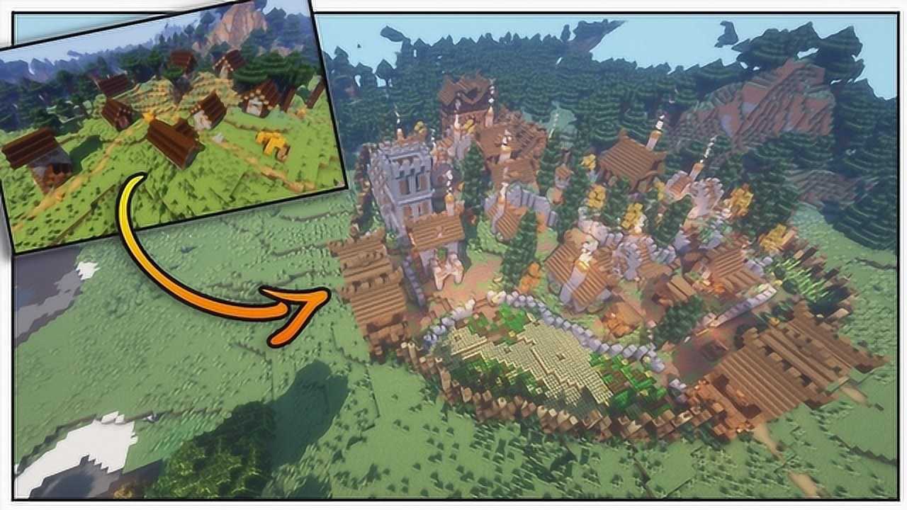 《我的世界》教你建造最好看的村庄城墙,教你如何保护好村庄_高清1080P在线观看平台_腾讯视频